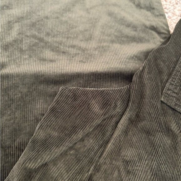 Madewell Dark Green/Brown Emmett Wide-Leg Corduroy Pants - Picture 3 of 9